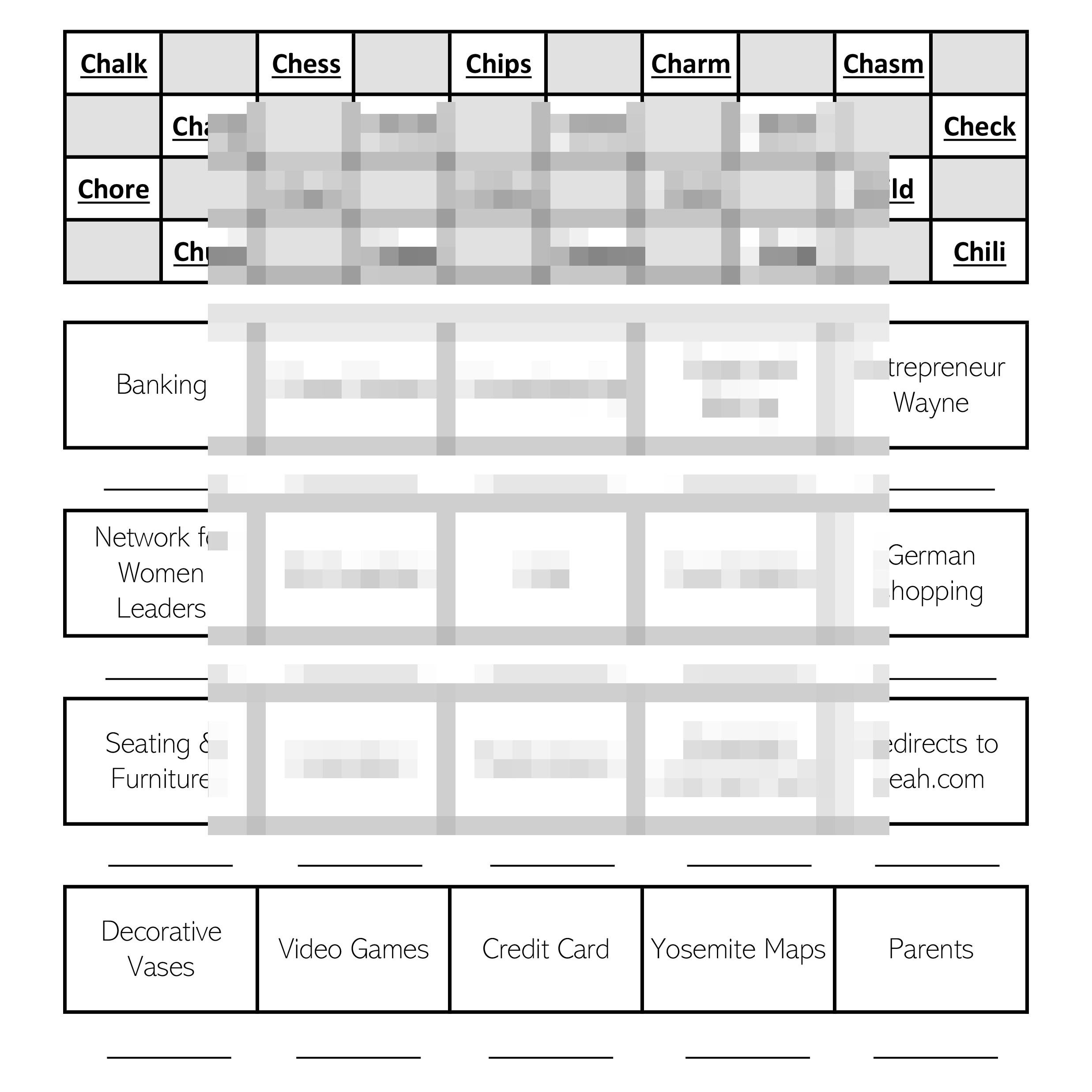Preview of the Website Scavenger Hunt (CH) Printable Game