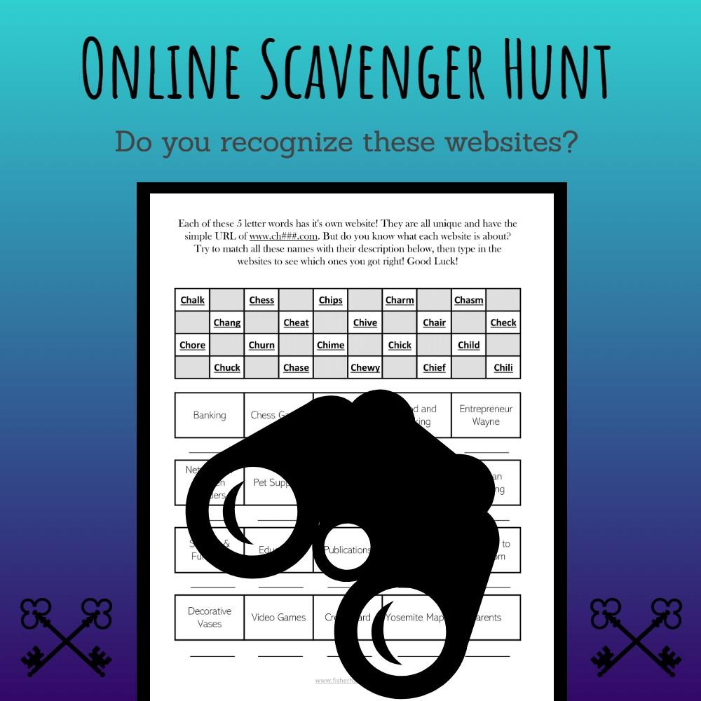 Preview of a Website Scavenger Hunt