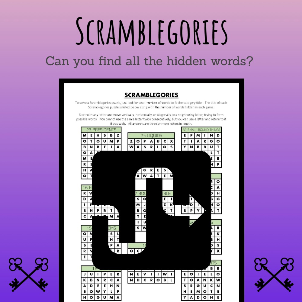 Scramblegories puzzle illustration